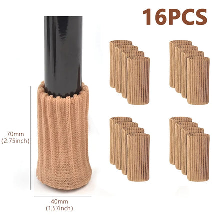 Knitted Chair Leg Socks 16PCS - Floor Protectors & Noise Reducers