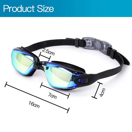 Prescription Swimming Goggles - Anti-Fog Myopia Goggles with Earplugs for Adults