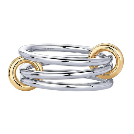 Two-Color Four-Ring Copper Jewelry Set - Hypoallergenic Ins Style Stacking Rings