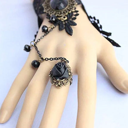 Lace Rose Gothic Bracelet - Vintage Butterfly Steampunk Jewelry for Women