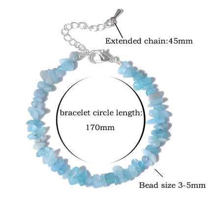 Natural Quartz Crystal Bracelet - Irregular Stone Bead Chip Jewelry for Women