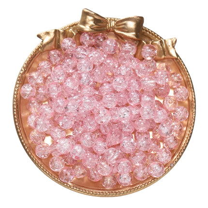 8mm Glass Crackle Beads - Loose Spacer Beads for DIY Jewelry (50/100pcs)