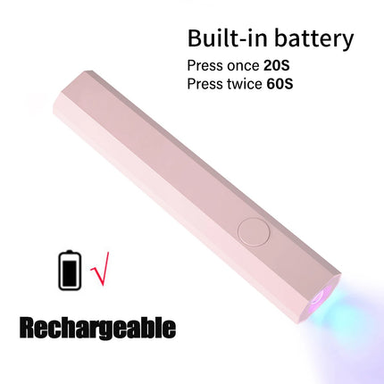 Handheld UV LED Nail Lamp - USB Rechargeable Gel Polish Dryer for Quick Manicures