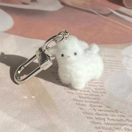 Fluffy Animal Keychains - 3D Resin Cartoon Pendant Collection