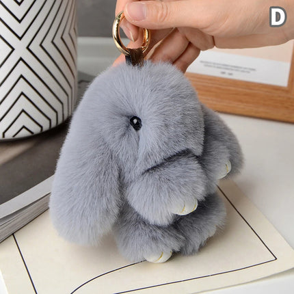 15cm Rabbit Fur Keychain - Luxury Bag & Car Pendant Accessory