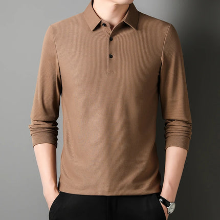 Men's Business Casual Polo - Long Sleeve Shirt