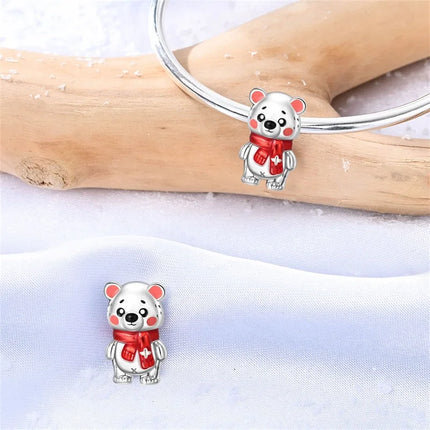925 Sterling Silver Christmas Charms - Winter Snowman & Elk Pendants for DIY Jewelry