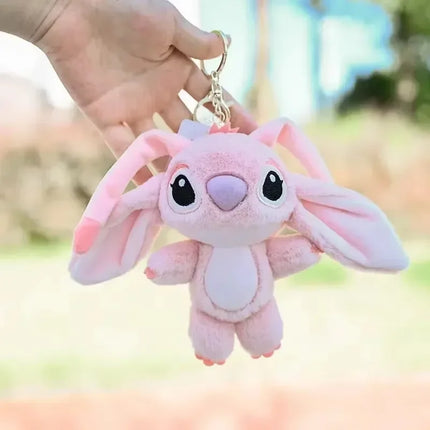 Stitch & Angel Plush Keychain - Soft Stuffed Bag Charm