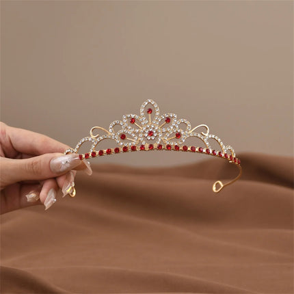 Mini Crystal Crown Hair Comb - Rhinestone Pearl Tiara for Girls