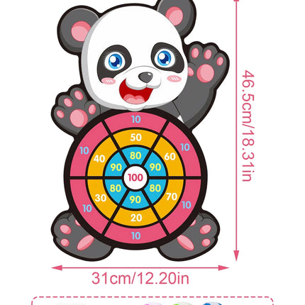 Dart Board for Kids with 3 Sticky Balls Indoor Outdoor Sport Party Games Cartoon Animal Dart Board Toys Christmas Gift