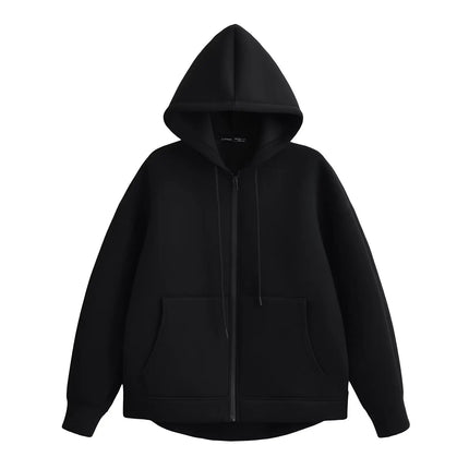 Hooded Utility Jacket - Oversized Zip-Up Coat