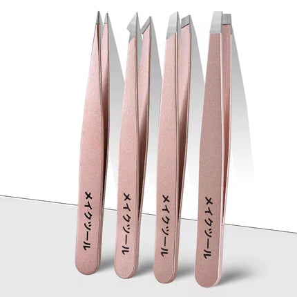 4pcs Set Professional Tweezers Set Perfect For Eyebrow Hair Removal Splinter Very Effortless and Relaxed to Remove for women