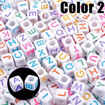 Acrylic Alphabet Cube Beads - A-Z Letter Spacer Beads for DIY Jewelry (100/500pcs)