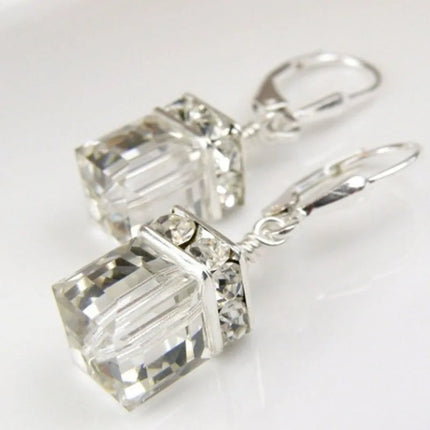 Peridot Green Crystal Drop Earrings - Elegant Dangle Earrings