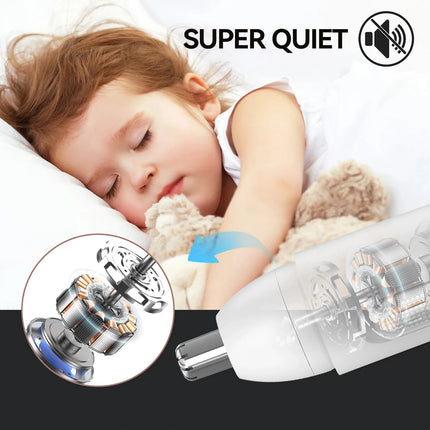 Battery powered men's nose hair trimmer, 360 degree rotating dual blade