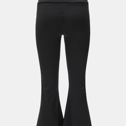 Women's High Waist Micro Flare Yoga Pants - Extended Length  Slimming Sharkskin  Horseshoe Pants 4-Way Stretch