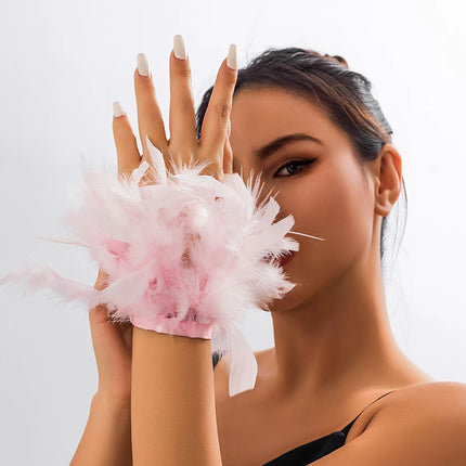 Natural Feather Cuff Bracelet