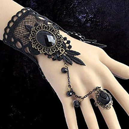 Lace Rose Gothic Bracelet - Vintage Butterfly Steampunk Jewelry for Women