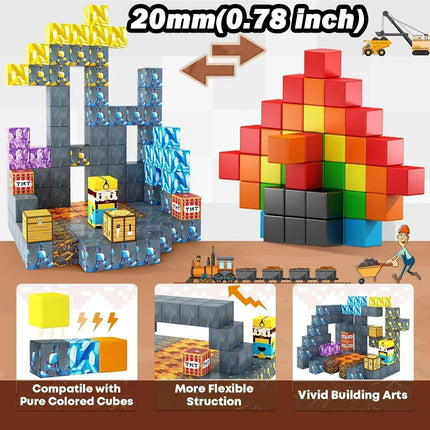 Magnetic Building Blocks - Mine World STEM Construction Set