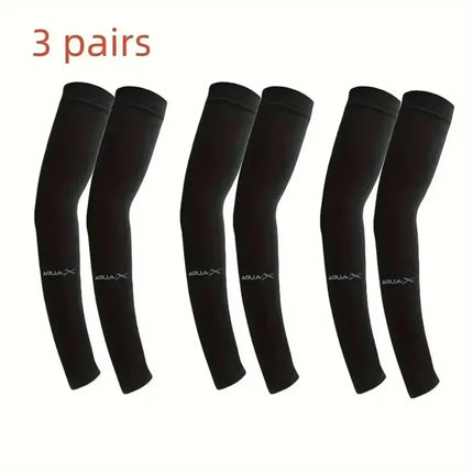 Breathable Sun Protection Arm Sleeves – 3 Pairs Cooling UV Covers, Uses for Cycling Driving Beach & Outdoor Adventure Wear