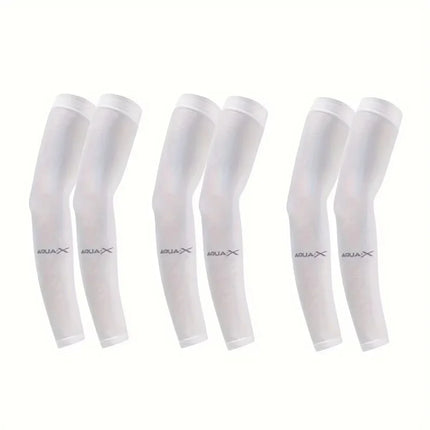 Ice Silk Sun Protection Arm Sleeves - 3 Pack Cooling Sleeves for Cycling & Outdoor Sports