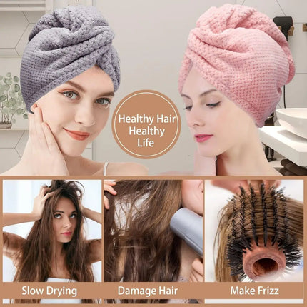 Textured dry hair cap 9.8 "X 25.5" absorbent hair towel wrap