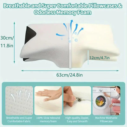 Butterfly Memory Foam Neck Pillow - Orthopedic Cervical Pillow for Pain Relief