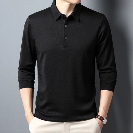 Men's Business Casual Polo - Long Sleeve Shirt