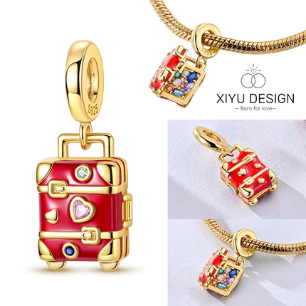 925 Sterling Silver Love Heart Ring Box Charm - Valentine's Day Bead for DIY Jewelry