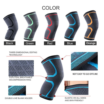 Compression Knee Sleeves - 1 or 2 Pack Elastic Support for Running, Cycling & Sports