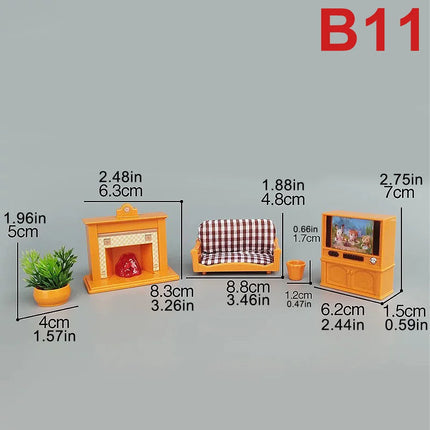 1:12 Dollhouse Miniature Furniture Set - DIY Forest Family Toy