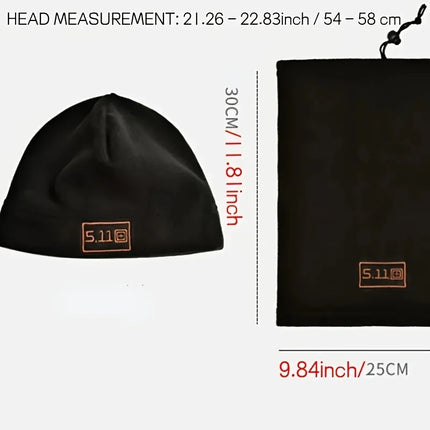 Winter Fleece Hat & Scarf Set - Warm Balaclava Mask for Mountaineering & Outdoor Activities
