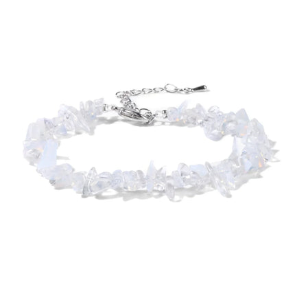 Natural Quartz Crystal Bracelet - Irregular Stone Bead Chip Jewelry for Women