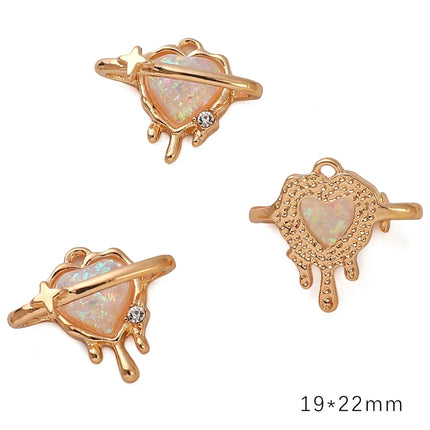 Luxury AB Rhinestone Charms - Heart Butterfly Rose Pendant for DIY Jewelry Making