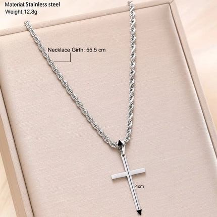 2PCS Necklace Men's and women's new cross pendant necklace, minimalist gold jewelry, men's and women's necklace