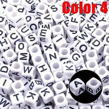 Acrylic Alphabet Cube Beads - A-Z Letter Spacer Beads for DIY Jewelry (100/500pcs)