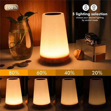 13-Color Touch Dimmable Night Light - USB Rechargeable Bedside Lamp