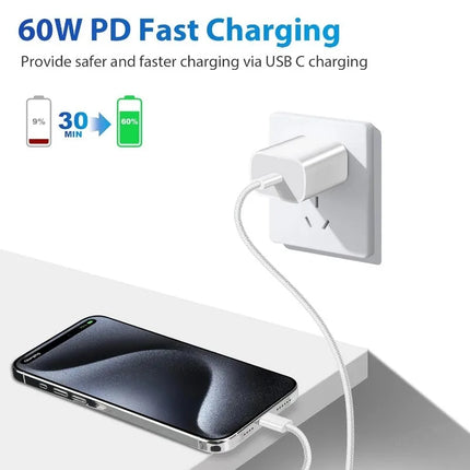 USB-C to USB-C Fast Charging Cable - 60W Power Delivery