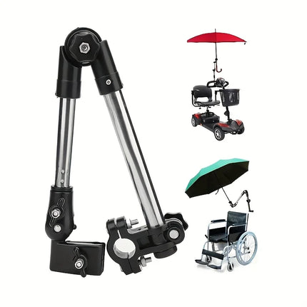 Adjustable Stainless Steel Umbrella Holder - Wheelchair & Bicycle Mount