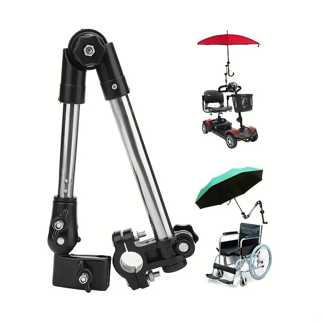 Adjustable Stainless Steel Umbrella Holder - Wheelchair & Bicycle Mount