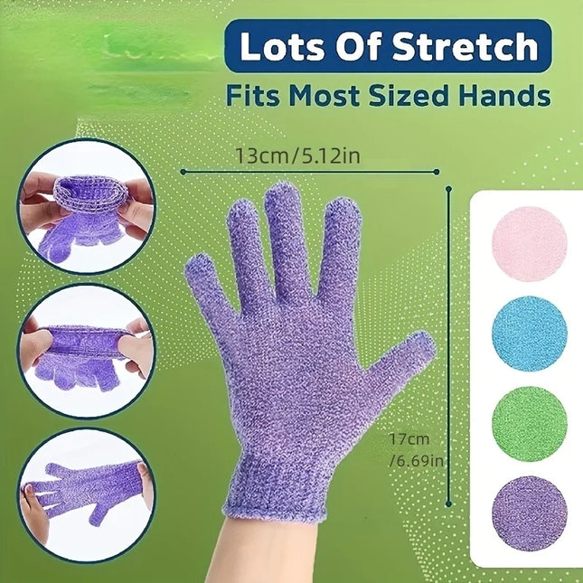 1-10pcs Colorful Exfoliating Gloves, Double Sided