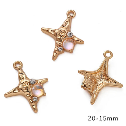 Luxury AB Rhinestone Charms - Heart Butterfly Rose Pendant for DIY Jewelry Making