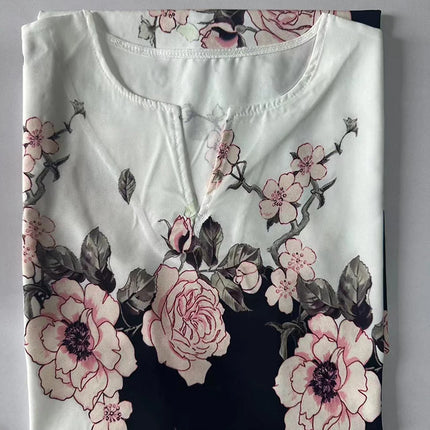 V-Neck Printed Dress - Sleeveless Summer Dress