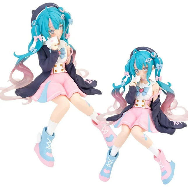 Hatsune Miku Pink Sakura Figure - Sitting Pose PVC Collectible