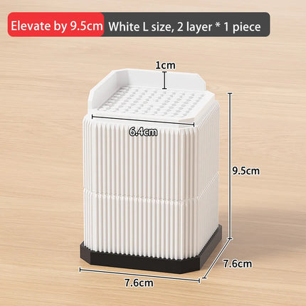 Adjustable Height Furniture Risers - High Load - Bearing, Triple Anti - Slip for Sofa, Bed & Desk