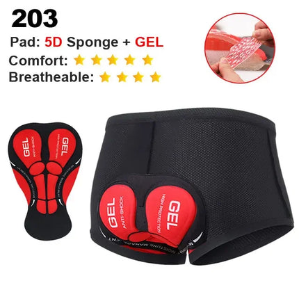 NEWBOLER Cycling Underwear - 5D Gel Padded Shorts for MTB & Road Bike