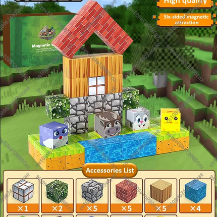 Magnetic Building Blocks - Mine World STEM Construction Set