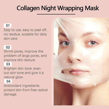 Korean Collagen Overnight Wrapping Peel Off Facial Mask Set