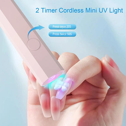 Handheld UV LED Nail Lamp - USB Rechargeable Gel Polish Dryer for Quick Manicures