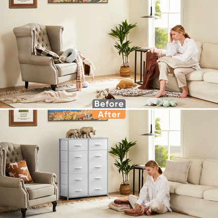 Fabric Wardrobe Dresser - 5/7/10 Drawer Storage Cabinet